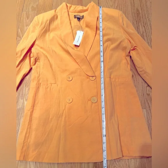 Francesca’s Lined Tangerine Blazer - Picture 5 of 15